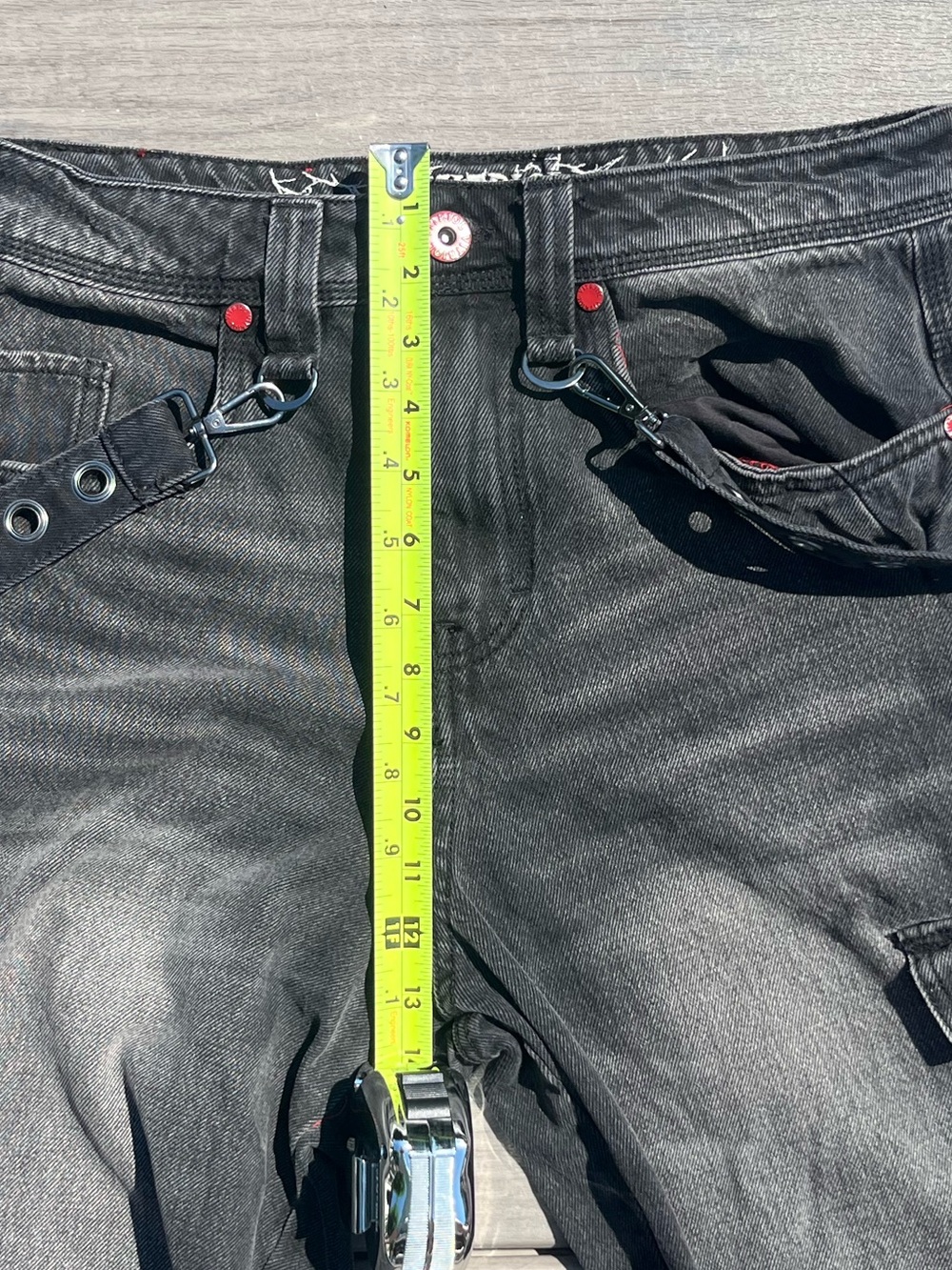 Vitriol; Black; Utility Gorp-Core Cargo Pants; Wide Leg; Grommet Buckles; US28 - Picture 7 of 11